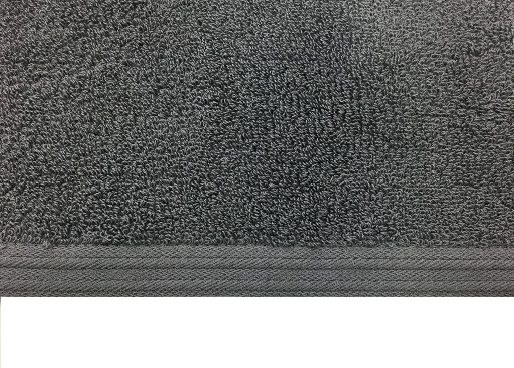 송월 프리미엄무지50 송월 프리미엄무지50 회색 원단과 가장자리 보더를 가까이 본 모습